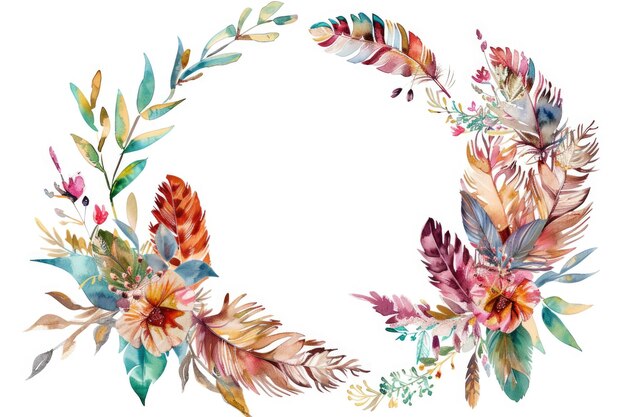 Photo watercolor floral wreath