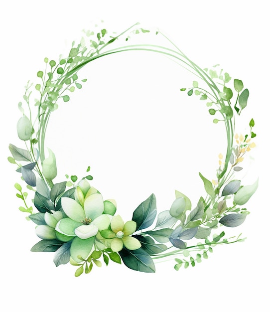 Photo watercolor floral wreath