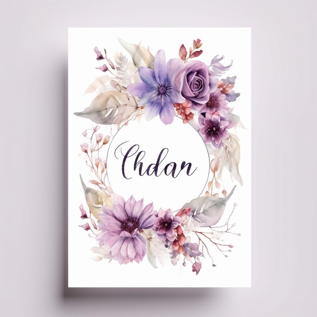 Watercolor florals for wedding invitation element by Generated AI