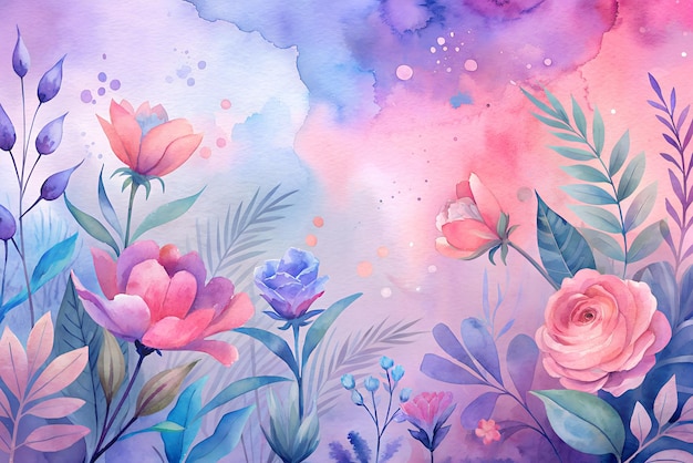 Watercolor flower background wallpaper for wedding invitations and posters