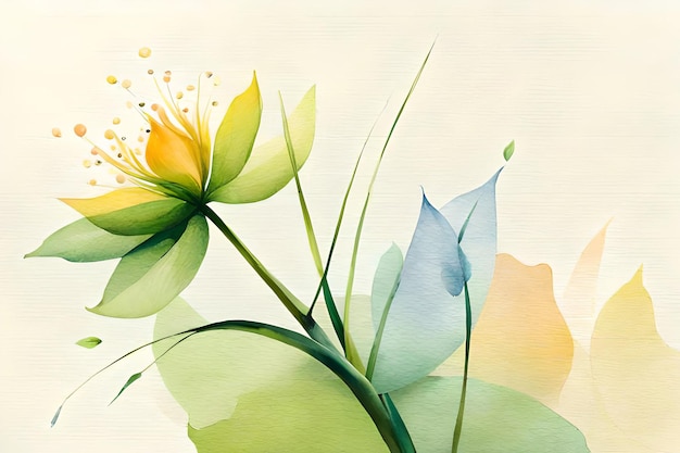 watercolor flower border background