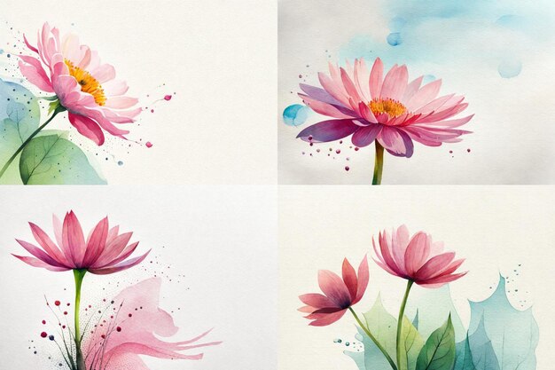 watercolor flower border background