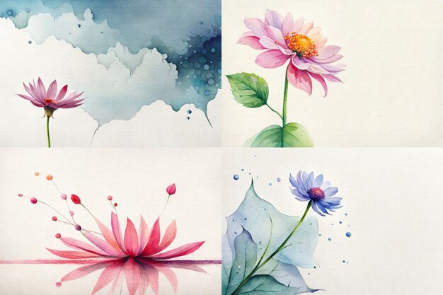 watercolor flower border background