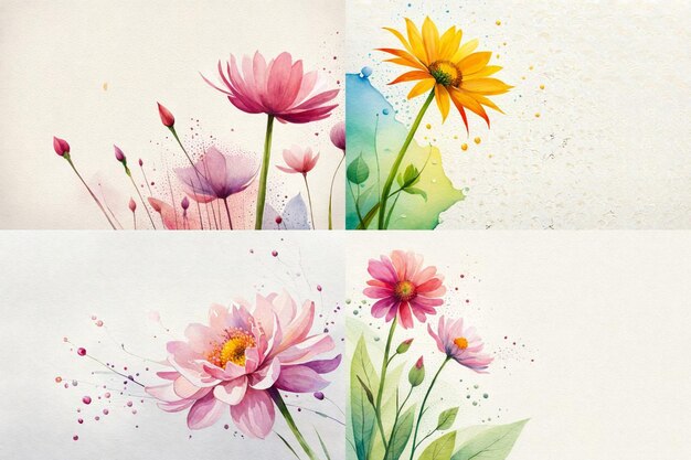 watercolor flower border background