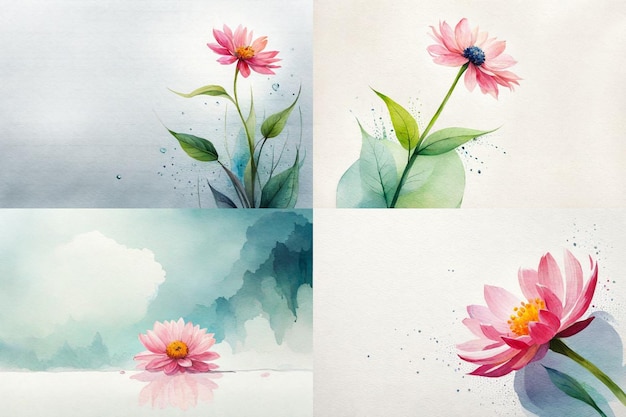 watercolor flower border background