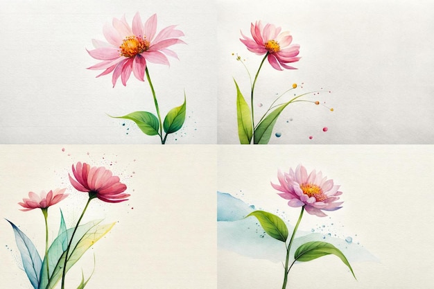 watercolor flower border background