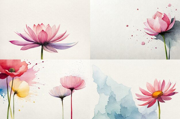 watercolor flower border background