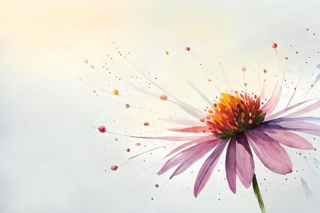 watercolor flower border background