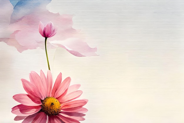 watercolor flower border background