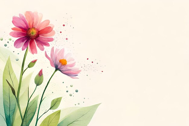 watercolor flower border background