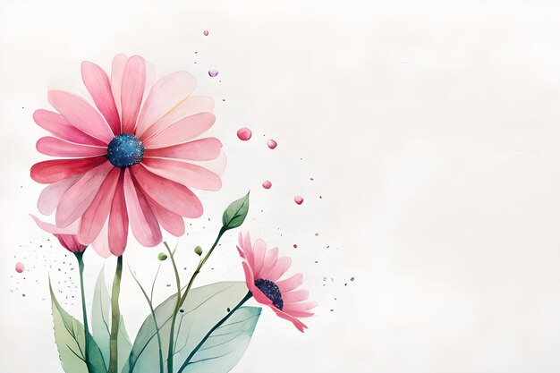 watercolor flower border background