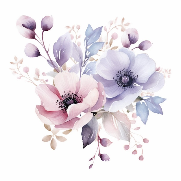 Watercolor flower clipart ethereal flower