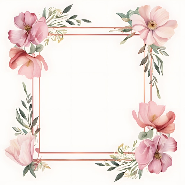 Photo watercolor flower floral wreath frame