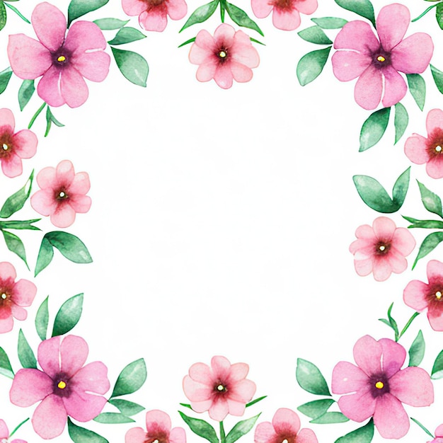 Watercolor flower frame