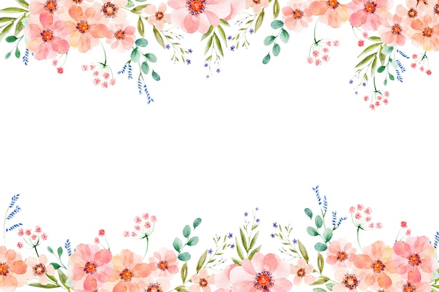 Watercolor flower frames of various formats