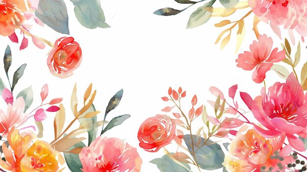 A watercolor flower modern background border is provided