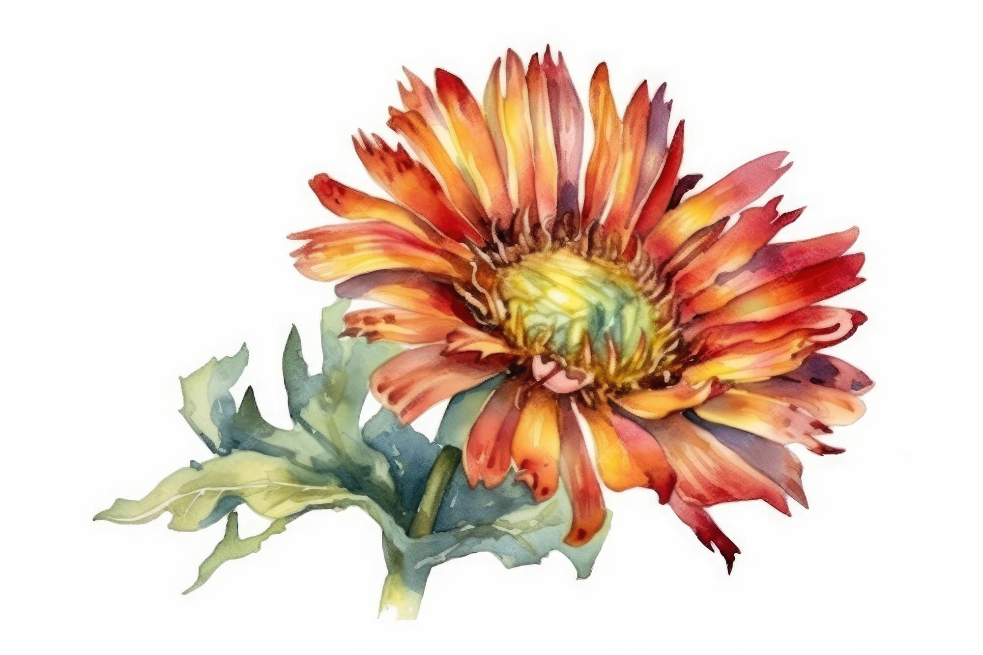 Premium AI Image Watercolor Flower Painting On A White Background premium-ai-image-watercolor-flower-painting-on-a-white-background