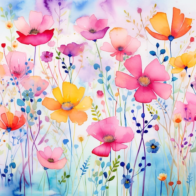 watercolor flower paterns