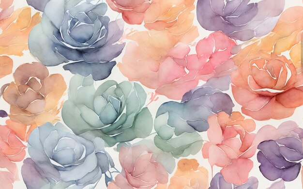 watercolor flower pattern wallpaper