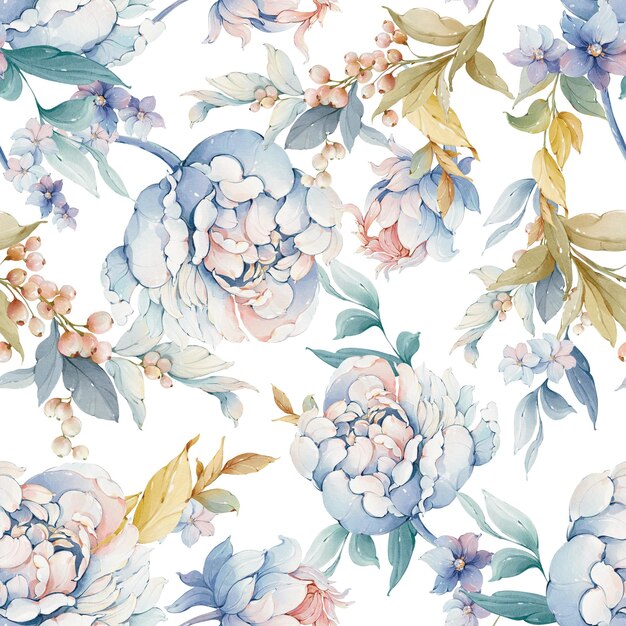 Watercolor flower pattern