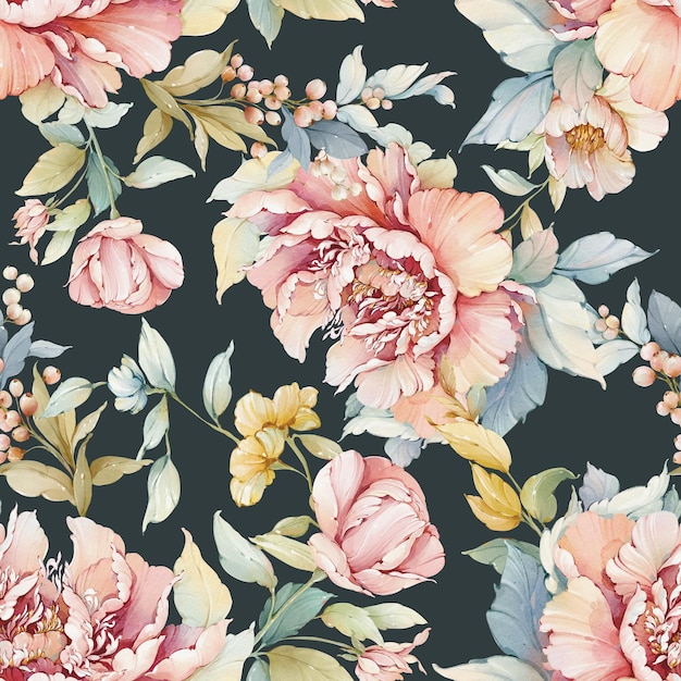 Watercolor flower pattern