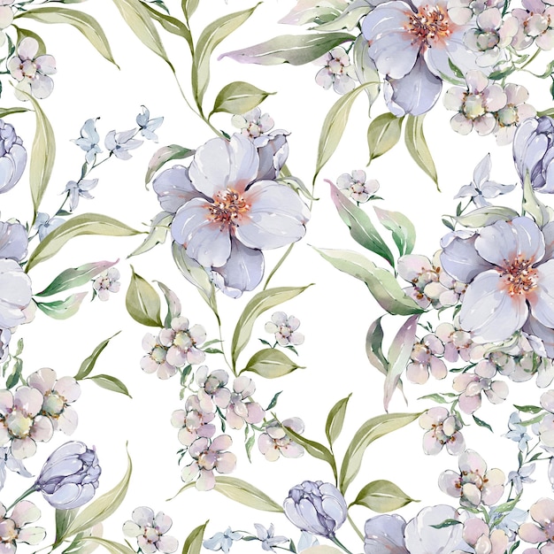 Photo watercolor flower pattern