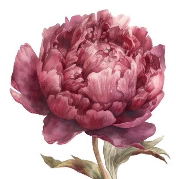 Watercolor flower peony