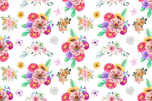 Watercolor flower seamless pattern, flower seamless pattern,\
floral seamless pattern