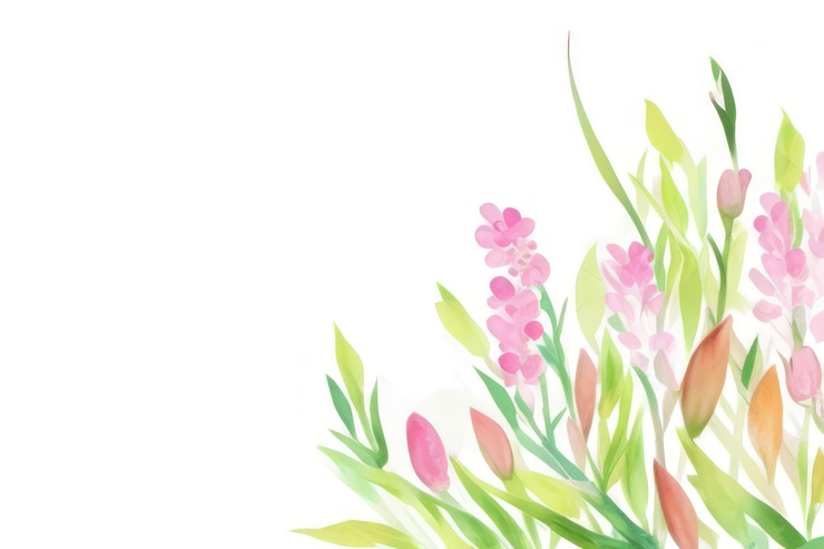 Photo 白い背景の上の水彩画の花