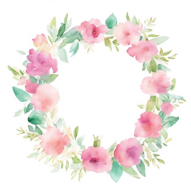 watercolor flower wreath