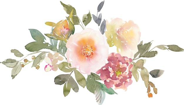 수채화 꽃 배열