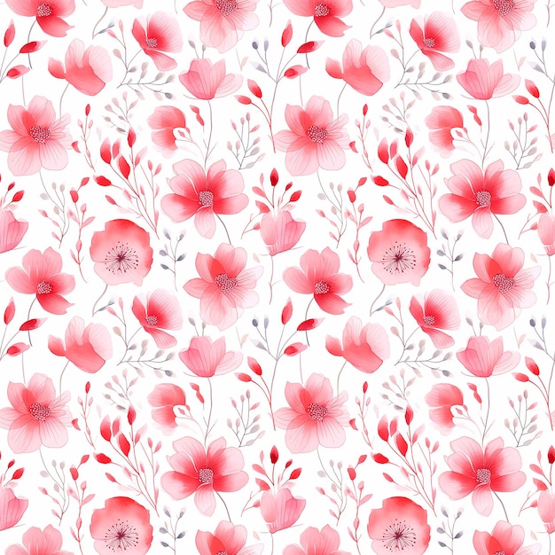 watercolor flowers background Seamless pattern