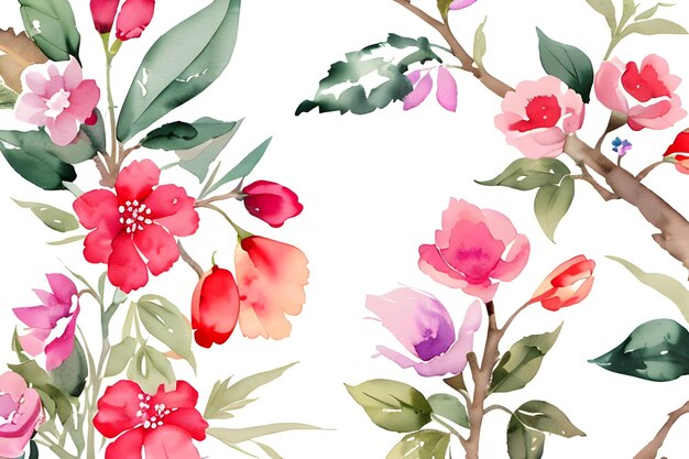 Watercolor flowers background