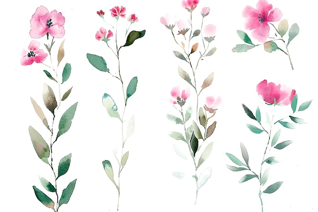 수채화 꽃 상세한 예술