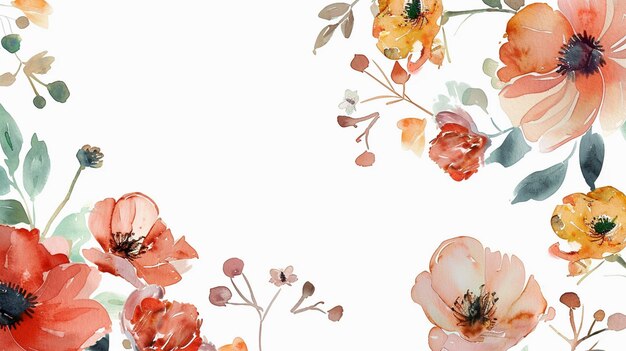 Photo watercolor flowers floral paint