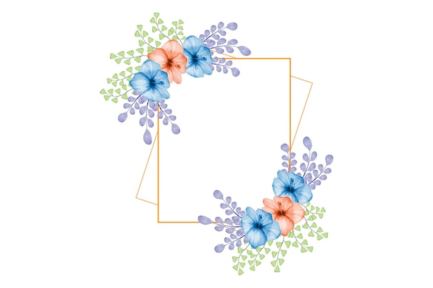 watercolor flowers frame