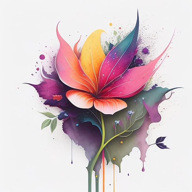 Photo watercolor flowers illustration