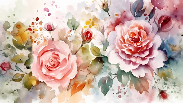 Фото Акварель цветы рисунок акварель цвет поле акварель цветочная живопись