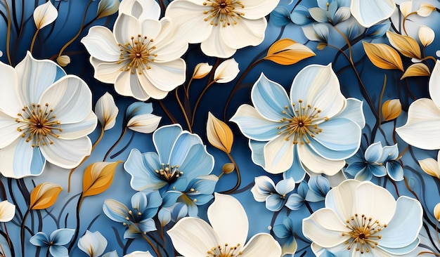 watercolor flowers seamless pattern