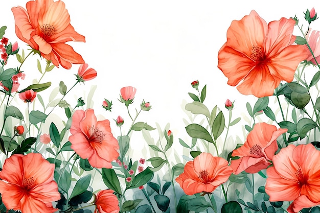 Watercolor Flowers A Vibrant Botanical Illustration for Stylish Decor Generative Ai