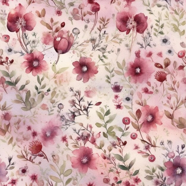 Watercolor flowers on a white background. seamless pattern.