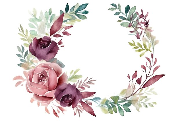 Watercolor flowers on a white background
