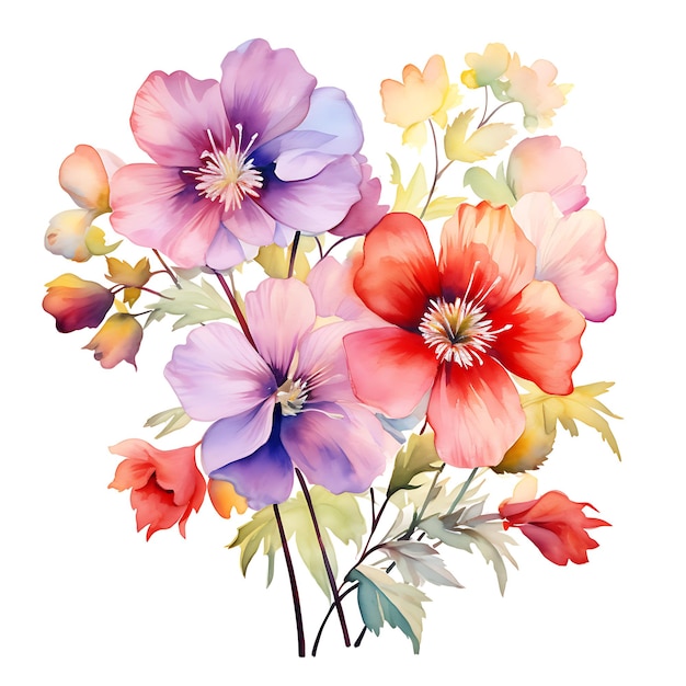 watercolor flowers with watercolor background