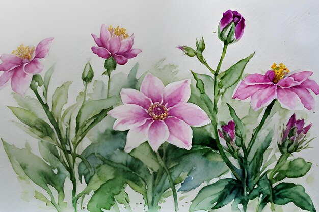 Photo watercolor flowers