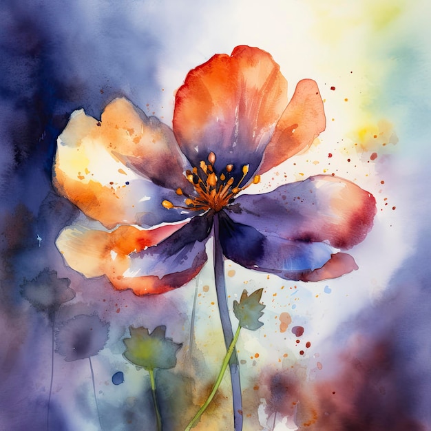 A Watercolor flowers