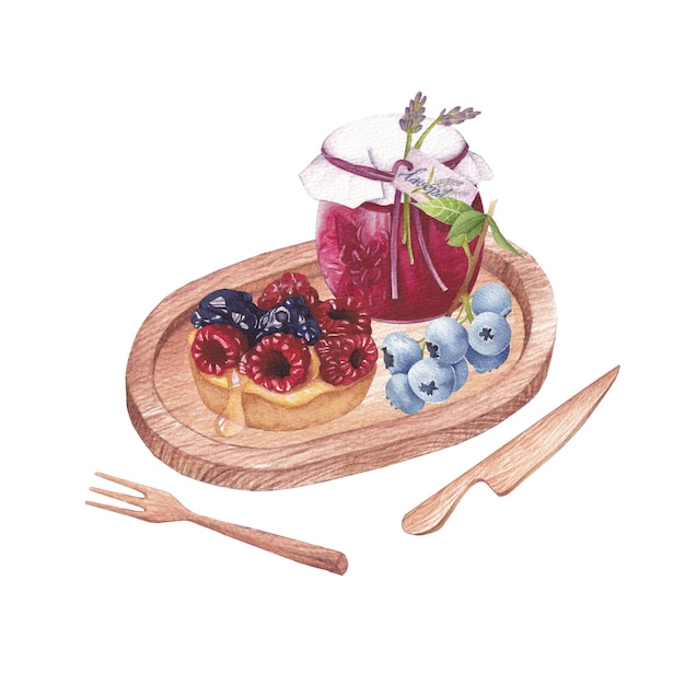 Photo watercolor food dessert bakery illustration