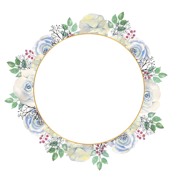 watercolor frame with flowers