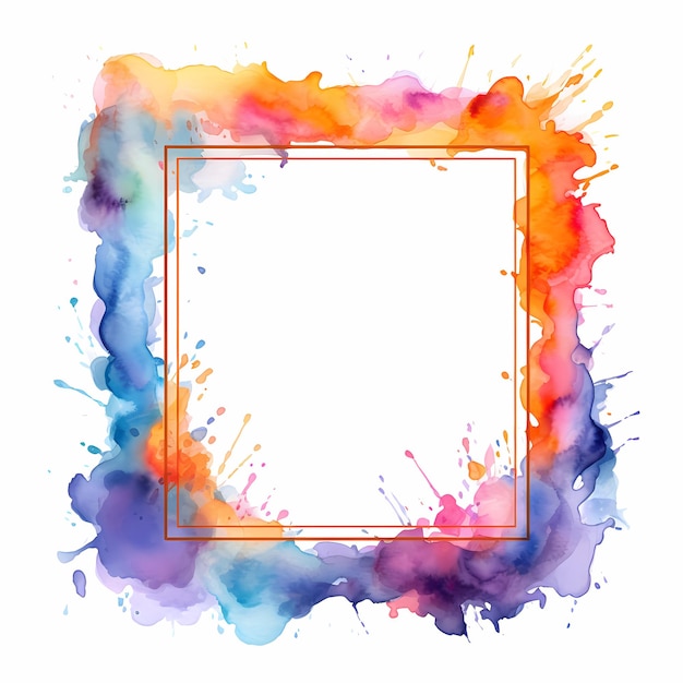 watercolor_frame_with_shadow_on_a_white_background