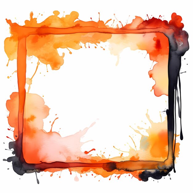 Photo watercolor_frame_with_shadow_on_a_white_background