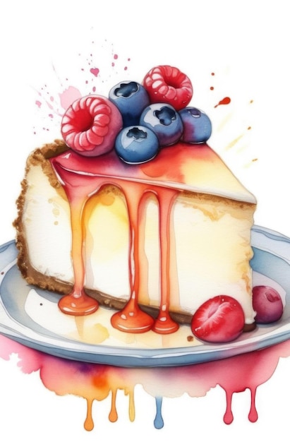 Watercolor Fruit Cake